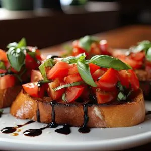 Bruschette con pomodorini e aceto balsamico